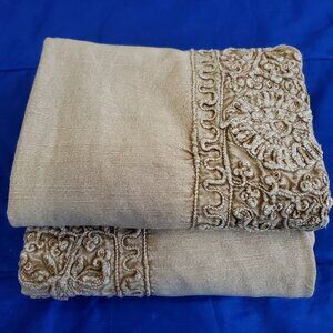 2 Vtg "Classic Concepts" Standard Pillow Shams 100% cotton India Boho embroidery